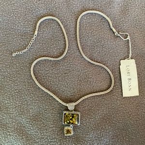 Lori Bonn Green Amber, Verde Quartz Pendant Necklace